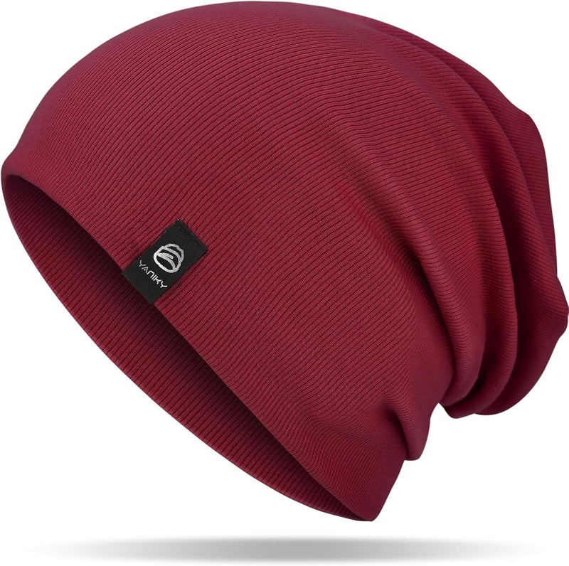 YANIKY Slouchy Beanie for Women, Mens Soft Cotton Beanie Hat, Double Layer Windproof Skull Cap for All Seasons - Image 1